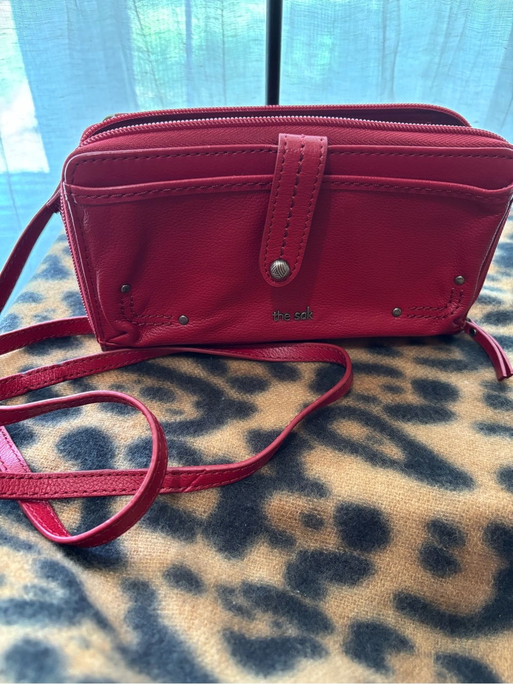the sak Red Crossbody Wallet - Sleek Hands-Free Purse